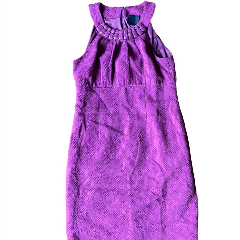 Just Taylor Dress, purple, covered embellishments, sleeveless, textured diamond